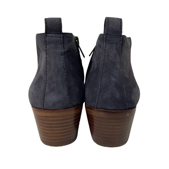 J. Crew Women's Navy Blue Suede Block Heel Ankle Booties Size 8 - Picture 6 of 14